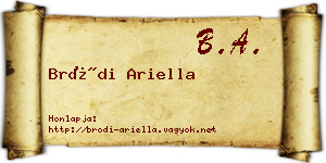 Bródi Ariella névjegykártya